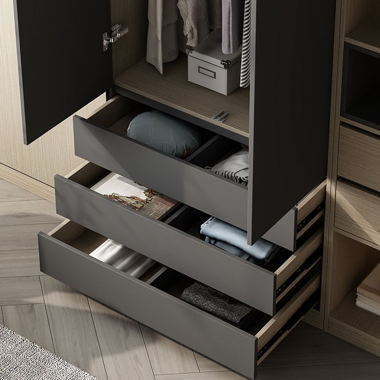 Engineered Wood Wardrobe Armoire Modern Sliding Door Wardrobe