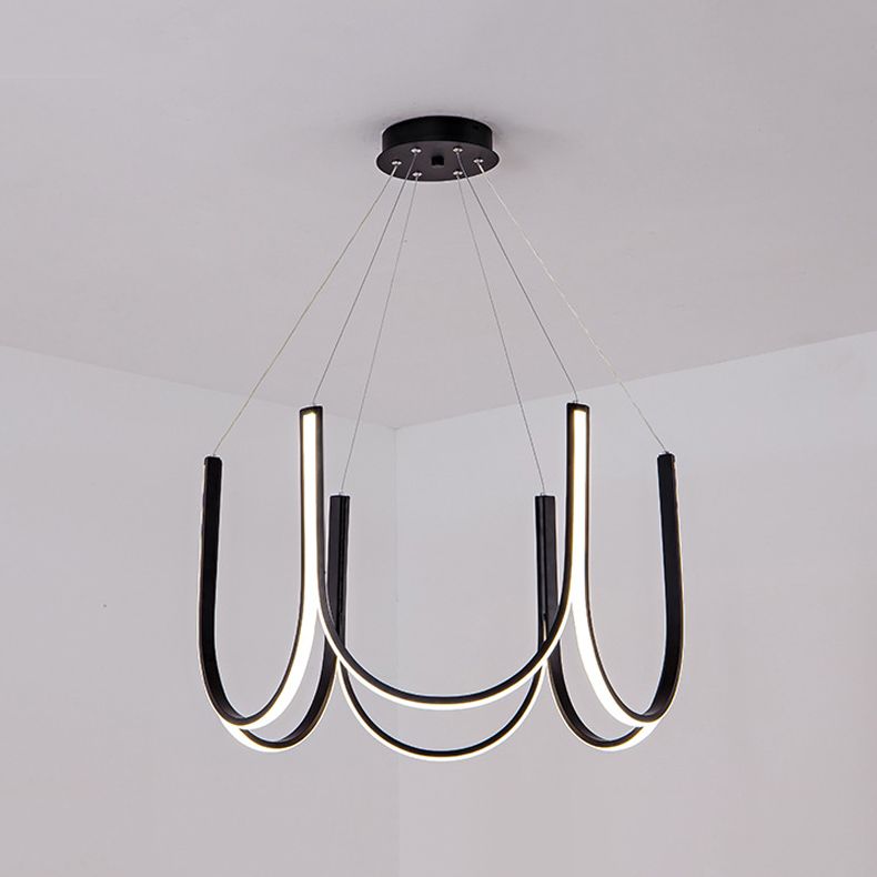 Lámpara de lámpara de metal de forma de U iluminación de lámparas LED modernas para sala de estar