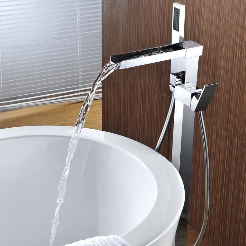 Modern Free Standing Tub Filler Faucet Copper Freestanding Tub Filler Trim
