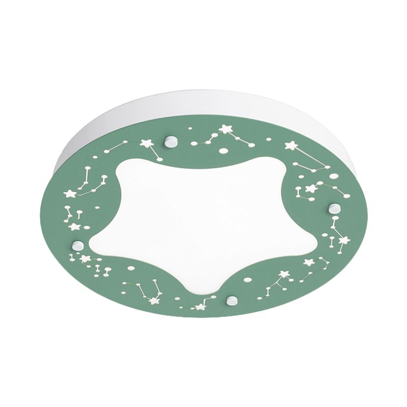 Illuminazione da incasso a incasso a LED in acrilico circolare verde/rosa con motivo a stella