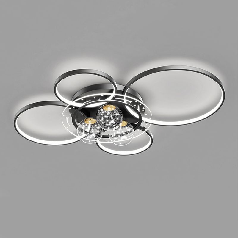 Ball Shape LED Ceiling Lamp Modern Iron 7 Lights Flush Mount for Bedroom Living Room