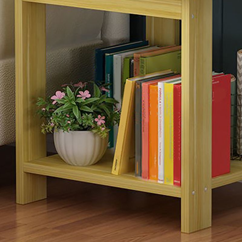 Farmhouse Licing Room Wood Side Table Four-Leg Side Table with One Shelf