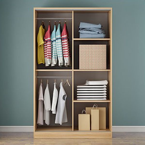 Engineered Wood Wardrobe Closet Modern Wardrobe Cabinet with Shelves