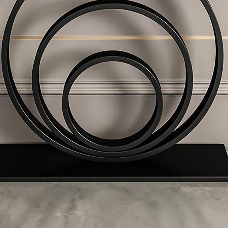 Modern Half Moon Accent Table Stone Console Sofa Table for Hall