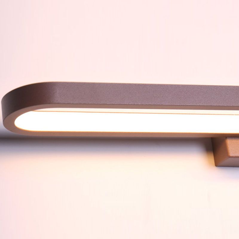 Lineal estilo moderno moderno tocador de tocador 1 luz de espejo LED de luz para el baño en marrón