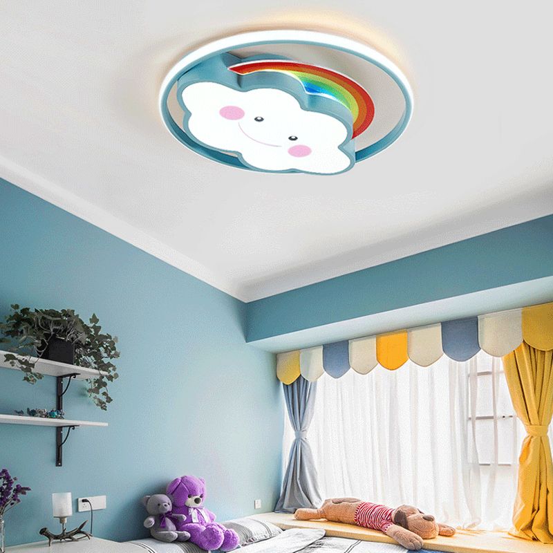 Cloud Shaped LED Ceiling Light Acrylic Shade Modern Style Flush-mount Lamp for Bedroom