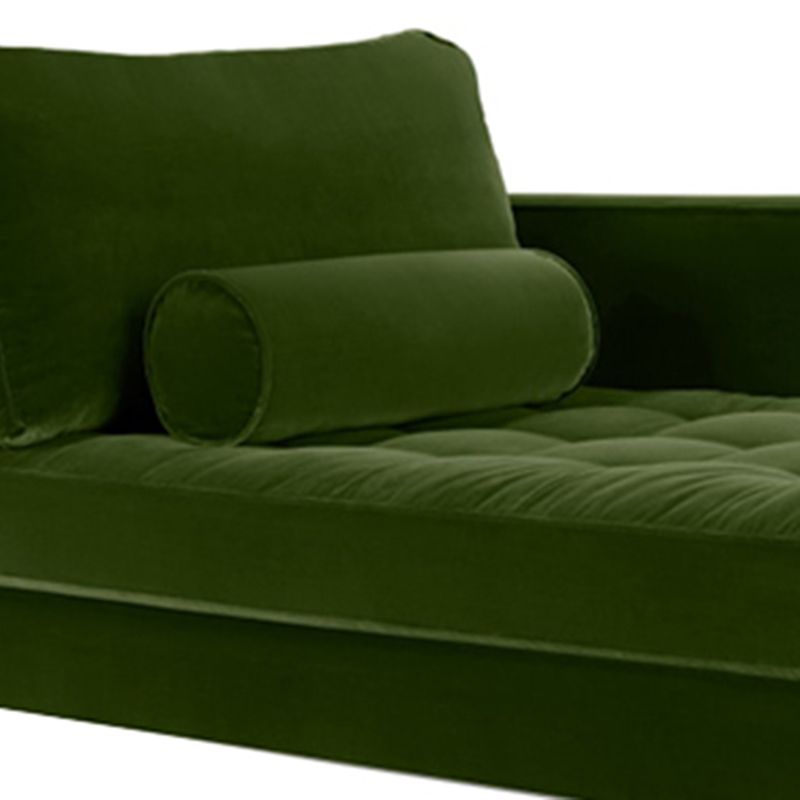 Contemporary Upholstered Chaise Lounge Square Arms Chaise in Green/Blue
