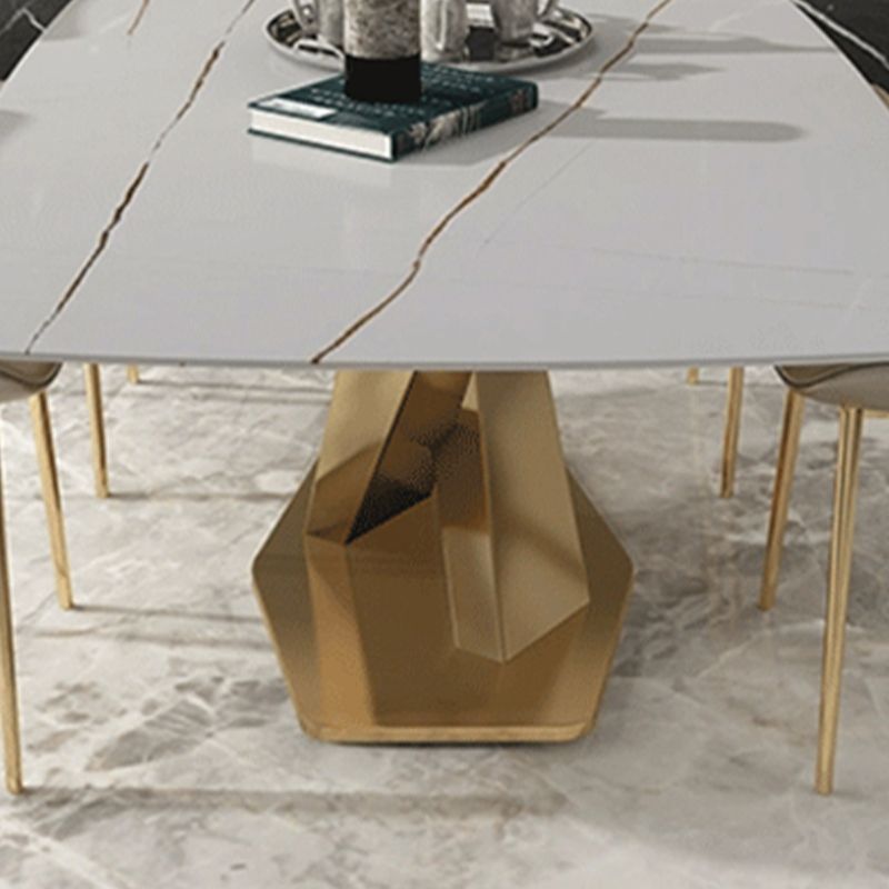 Traditional Luxury Rectangle Dining Table Stone Top Table for Dining Room