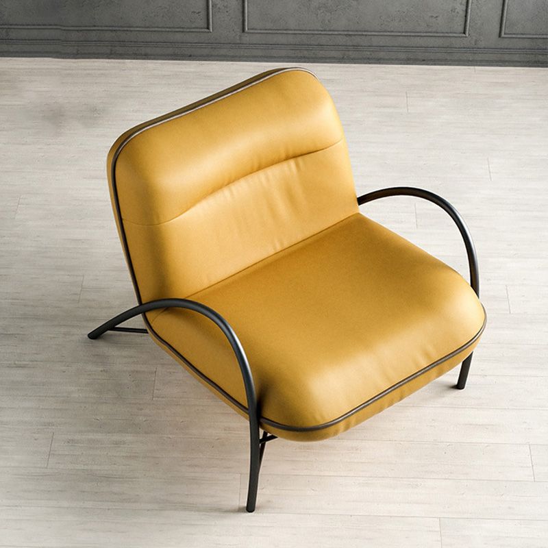 Contemporary Accent Armchair Modern Upholstered Accent Chair in Yellow