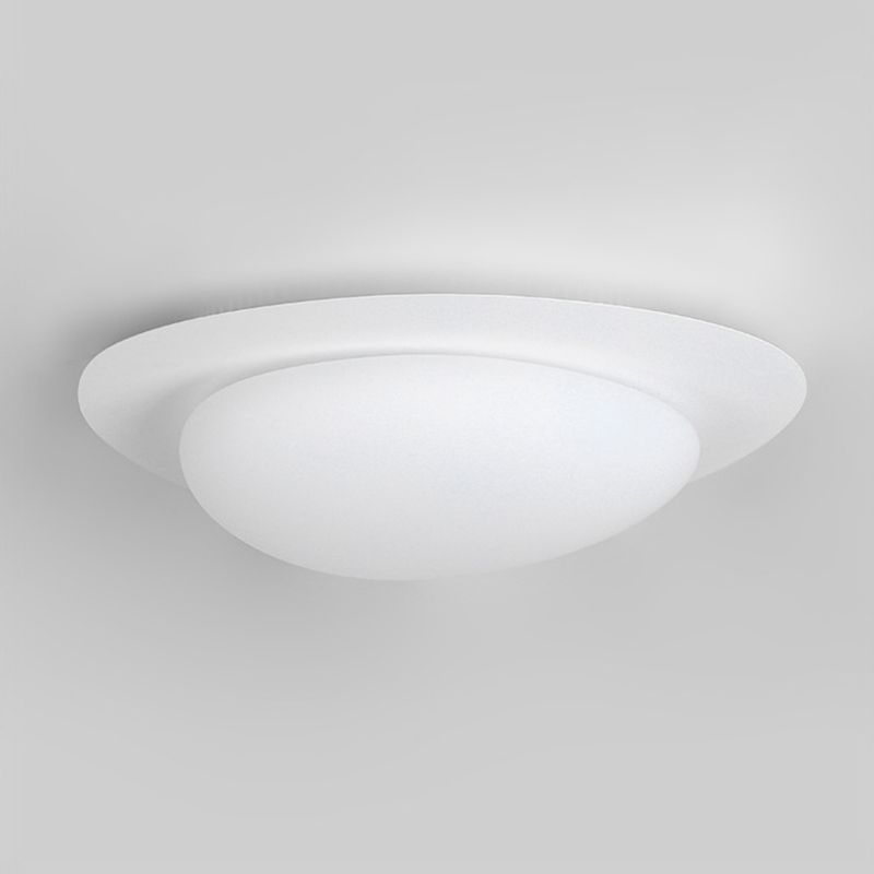 1 - Light Flush Mount in Cream White Metal and Acrylic LED Flush