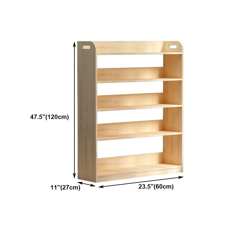 Natural Urban Etagere Bookshelf Oak Wood Open Bookcase for Home