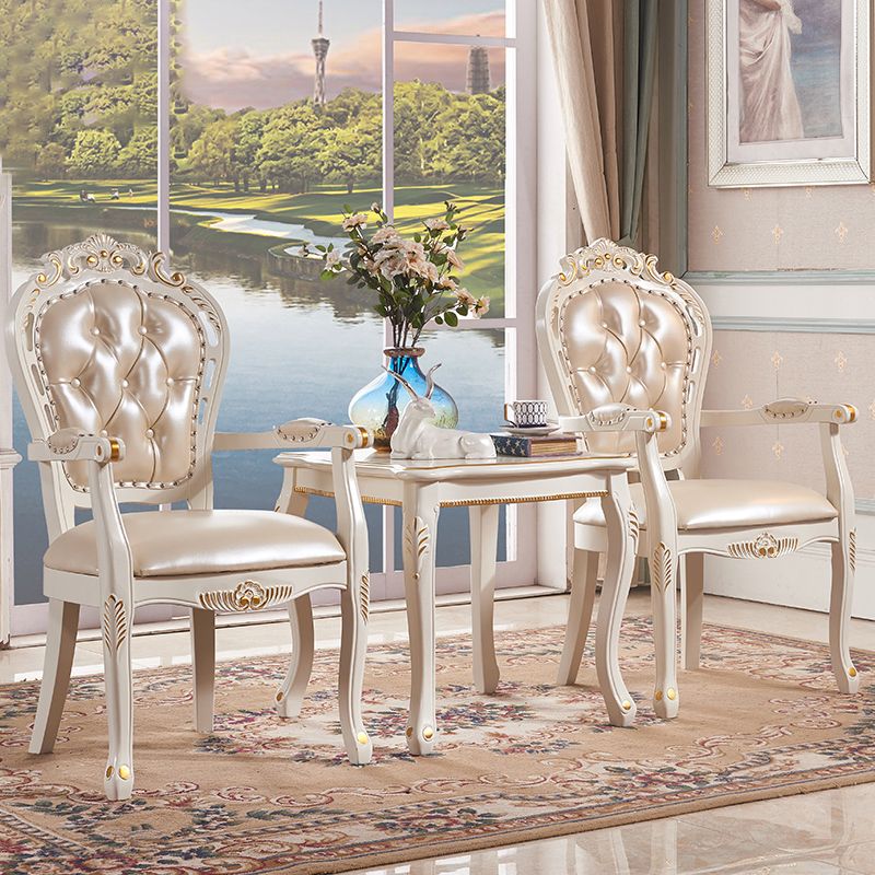 Upholstered European Style Dining Arm Chair Open Dining Chair for Restaurant