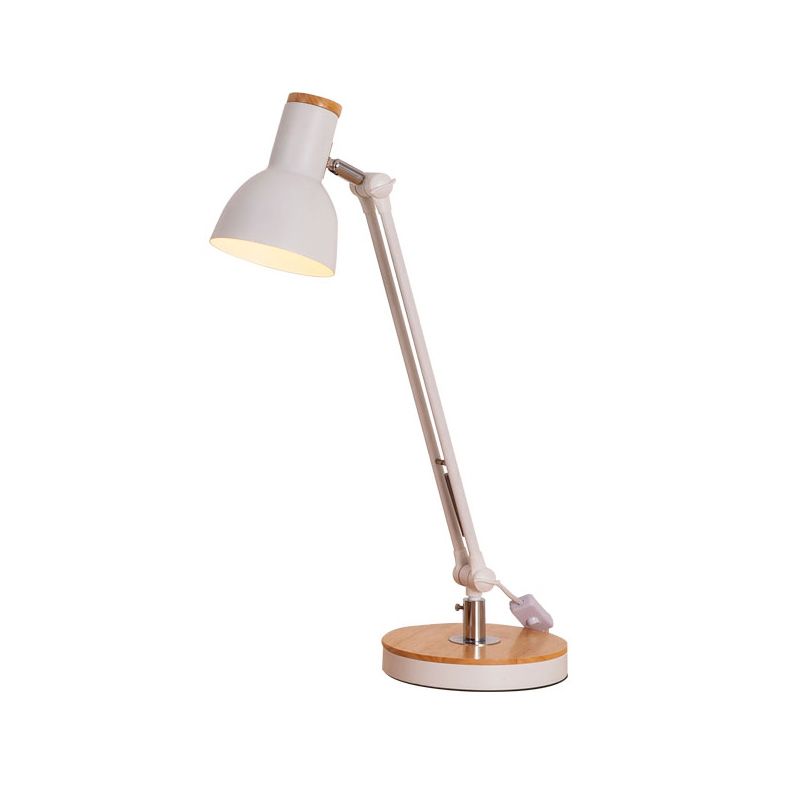 Gewölbter Metallschreibtisch Licht Moderne 1 Glühbirne Schwarz/Weiß Nachttischlampe mit rotierenden Knoten