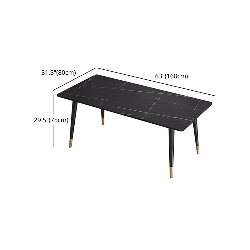 Nordic 1/4/5/7 Pièces Ensemble de restauration Table dessus en pierre fritté avec chaises en cuir