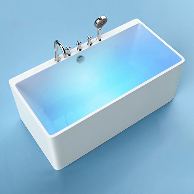 Rectangular Acrylic Soaking Bathtub Antique Finish Back to Wall Bath Tub