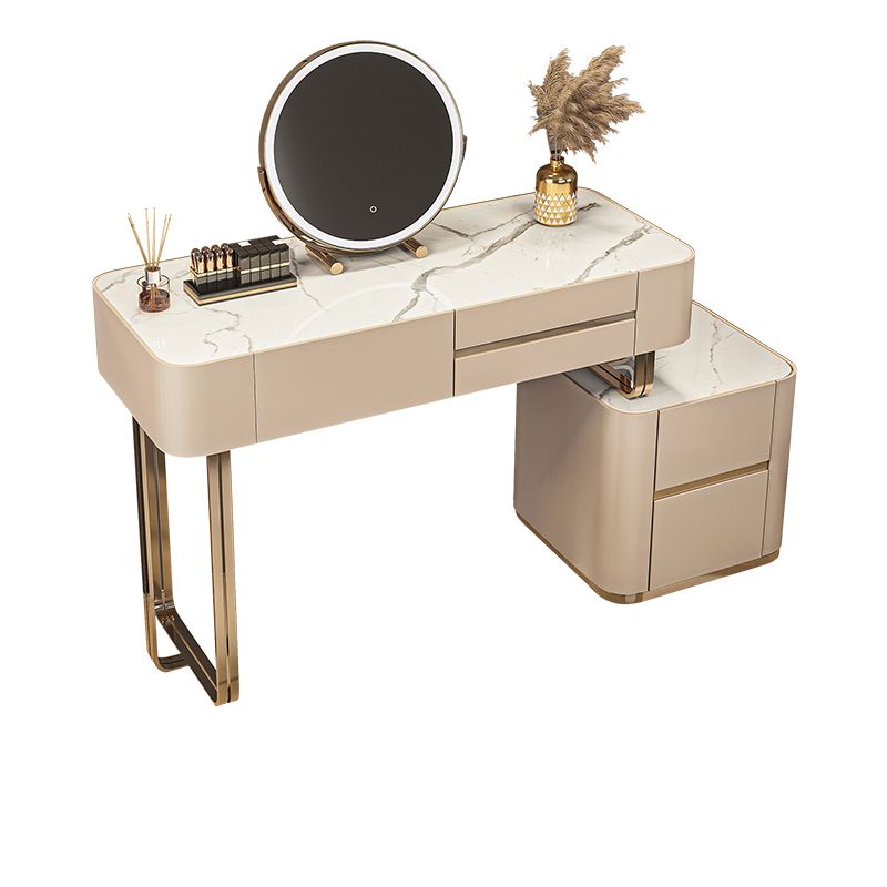 Luxurious Wood and Metal Make-up Vanity 5 Drawers & Lighted Mirror Dressing Table