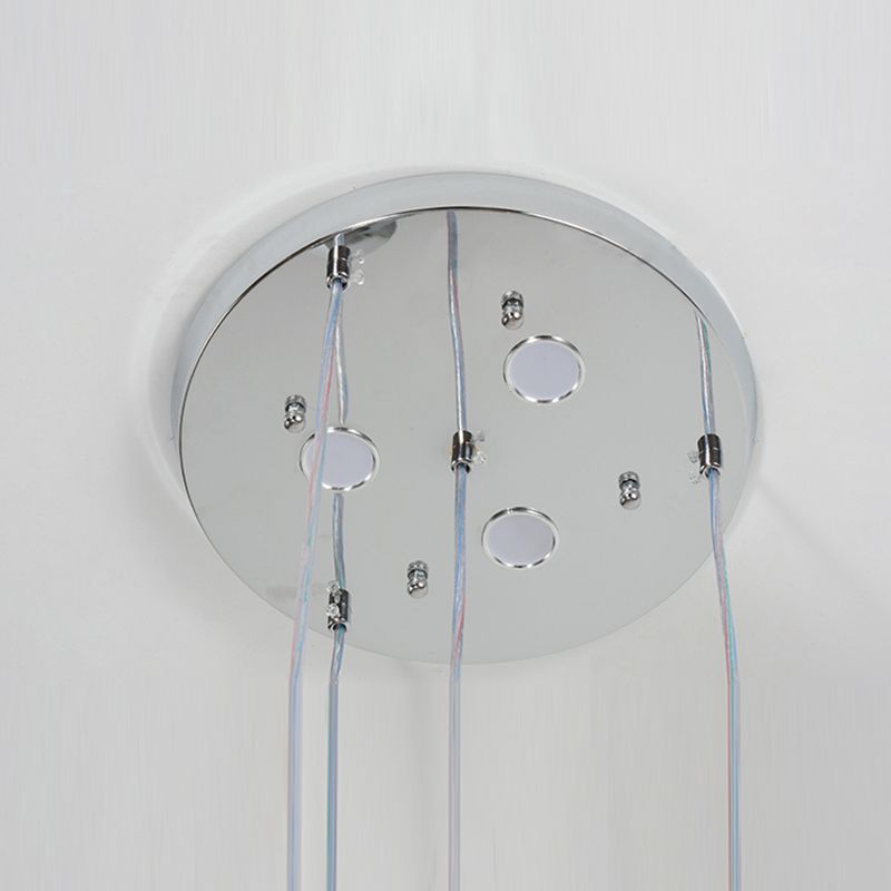 Glockenförmige Kristallcluster Anhänger moderne Chrom -LED -LED Hängende Licht für Esszimmer