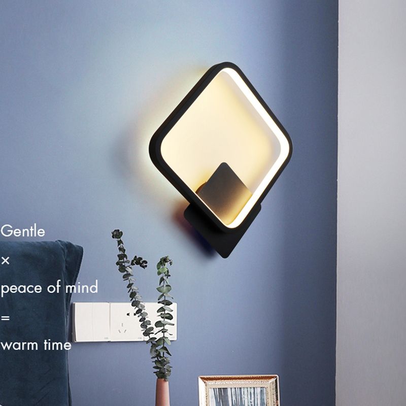 1-Light Geometric Wall Lighting Ideas Modern Style Metal Wall Mount Lamp