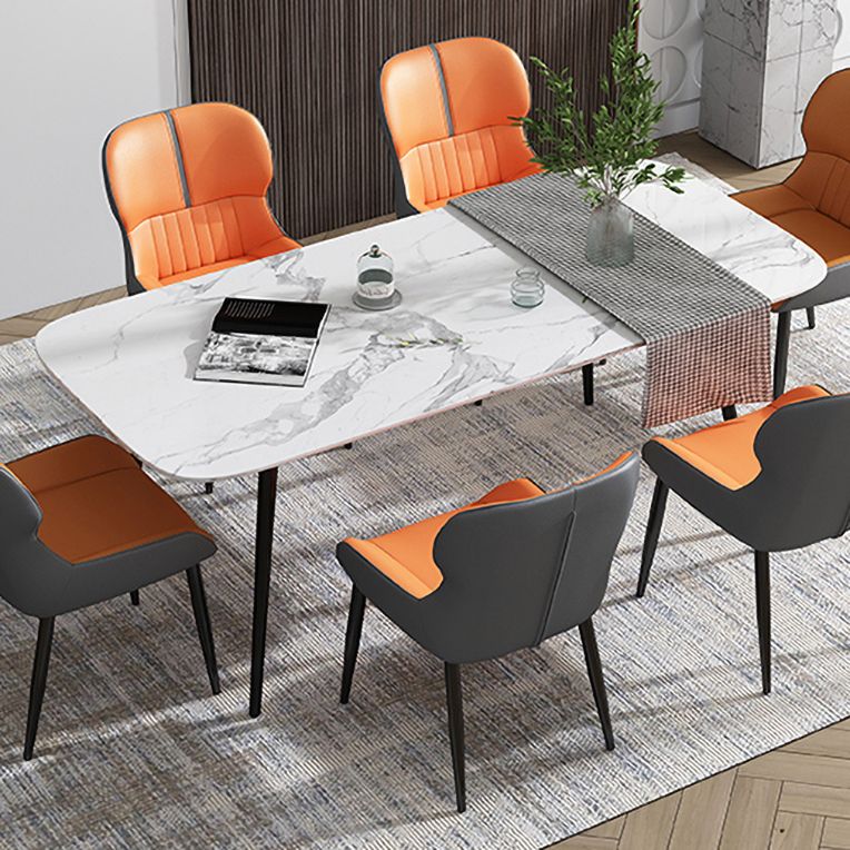 Chaise Parsons de style industriel, chaises de salle à manger sans accoudoirs avec pieds en métal