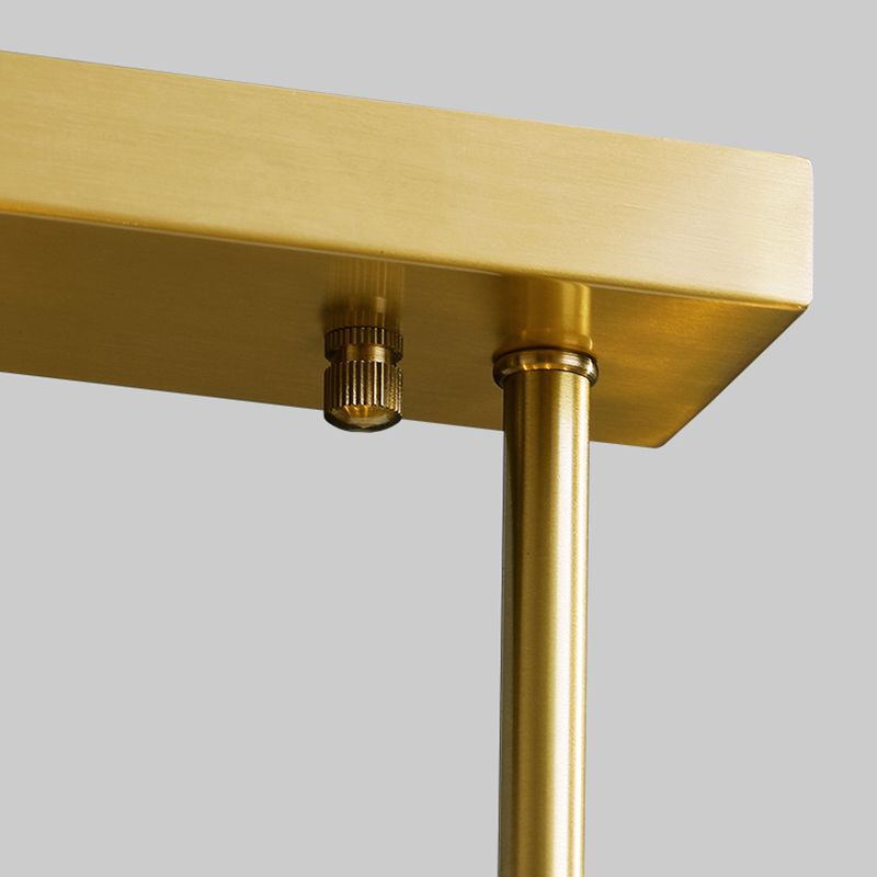 Gold Radial Island Pendant Light in Modern Luxury Style Copper Indoor Hanging Light with Amber Glass Shade