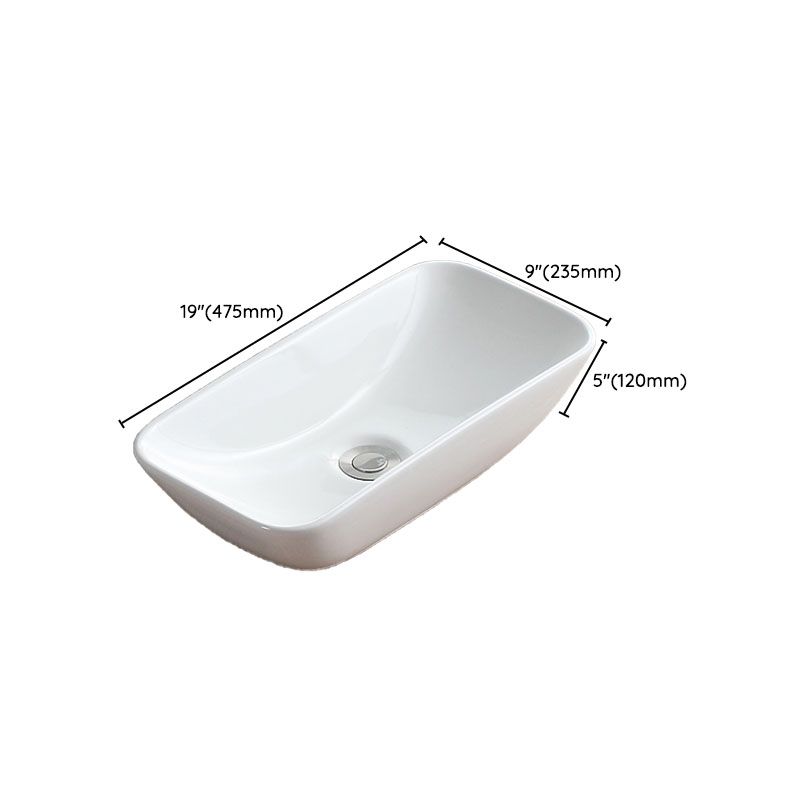 White Bathroom Sink Vessel Porcelain Bathroom Sink (Not Including Faucet)