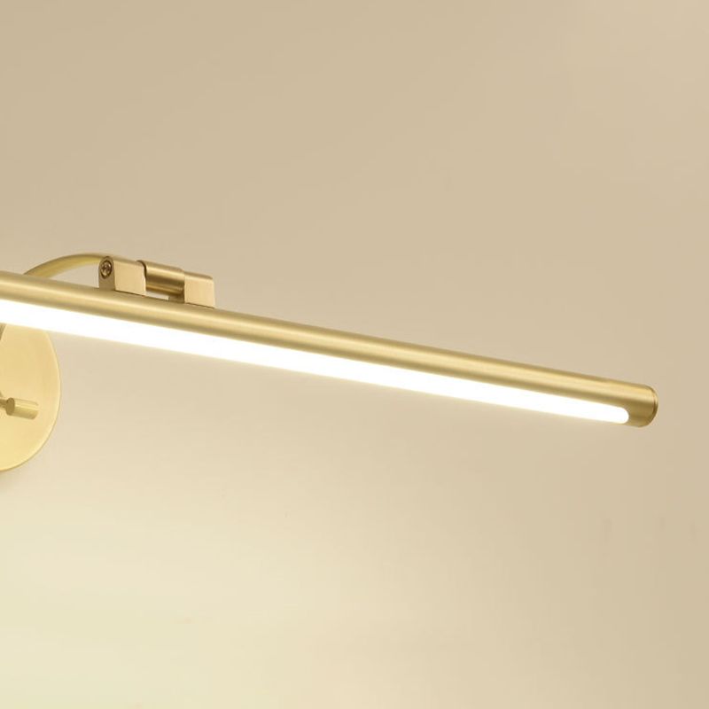 Retro Brass Mirror Cabinet Bathroom Wall Lights Metal Linear Shade LED Ambient Vanity Lighting