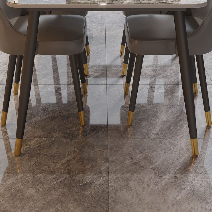 Rectangle Dining Table Set 1/2/5/7 Pieces Modern Indoor Dinette Set in Grey