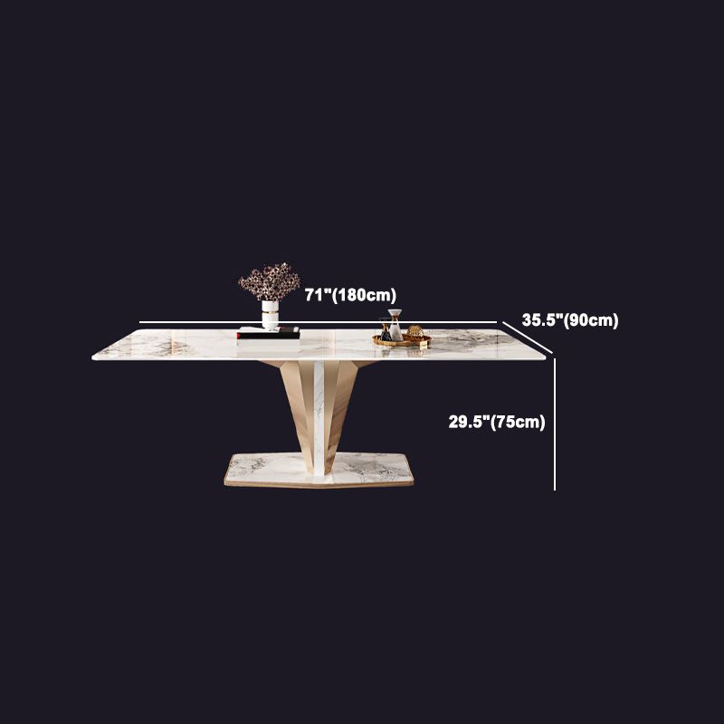 Luxurious 1/2/3/4/5/6/7 Pieces Rectangle Dining Set Sintered Stone Top Dinette Table Set