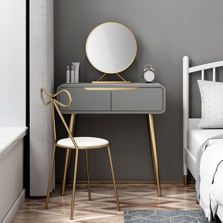 31.5" Height White/ Grey Wood Top Make-up Vanity with Drawer for Bedroom