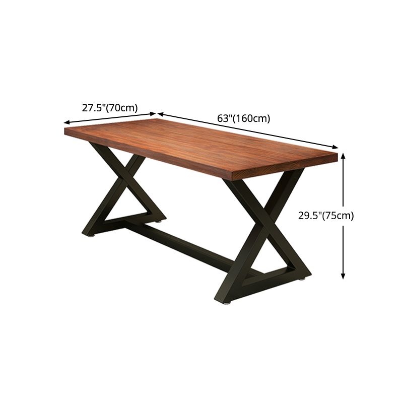 Mesa de madera de pino industrial para mesa de comedor rectangular de restaurantes con base de caballete