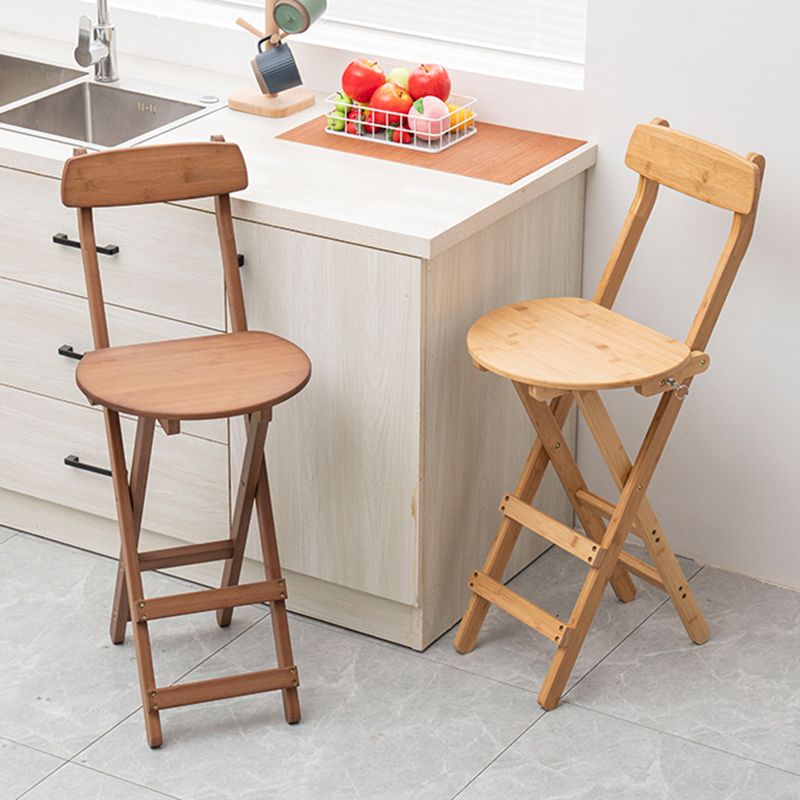 Contemporary Folding Counter Bar Stool Armless Wood Bar Stool with Footrest