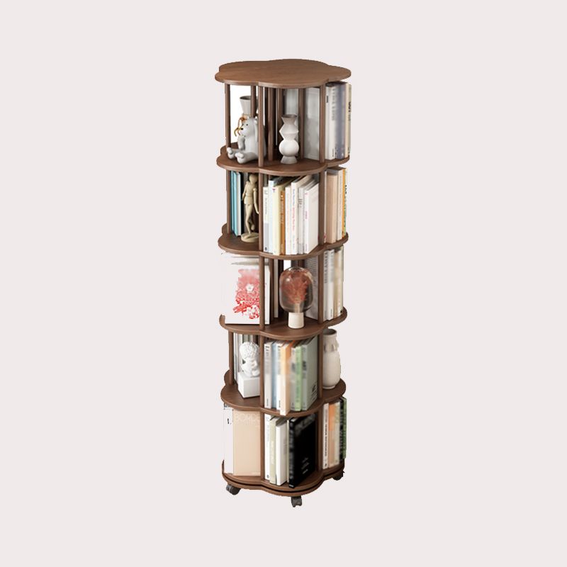 Solid Wood Bookshelf Contemporary Style Open Back Bookcase for Home Office Study Room