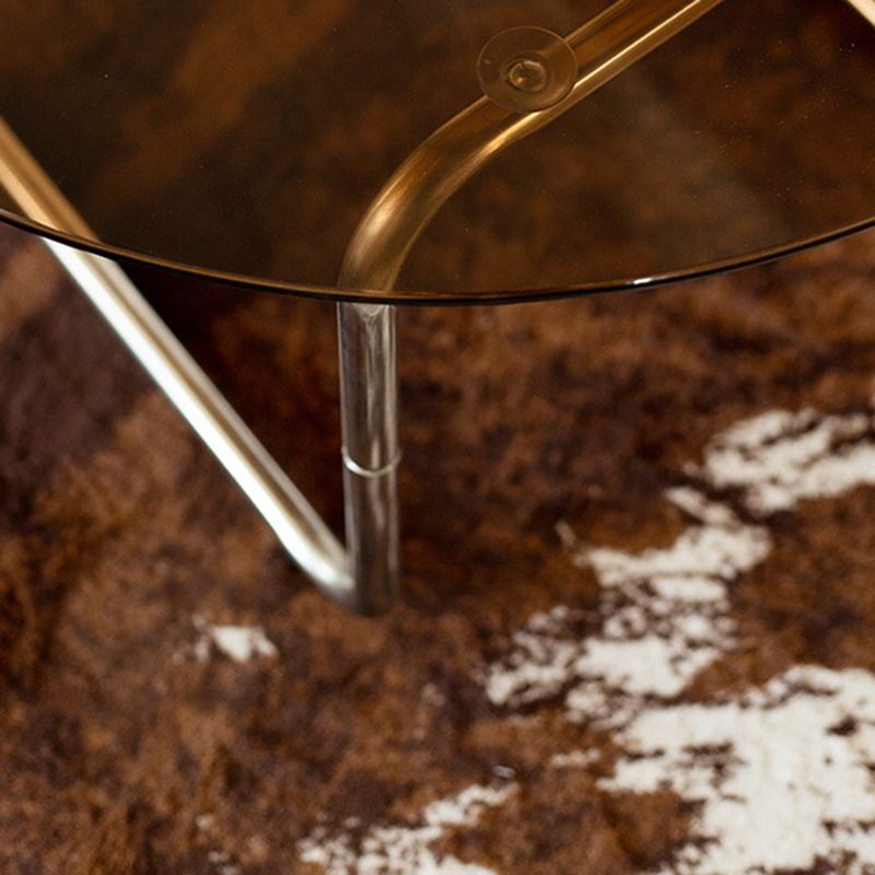 Modern Glass Coffee Table Round  Sled Coffee Table for Living Room