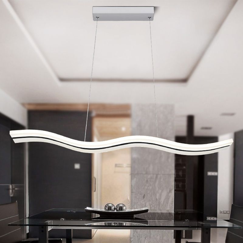 Single Modernism Silver Ceiling Light LED Kitchen Island Lighting for Foyer