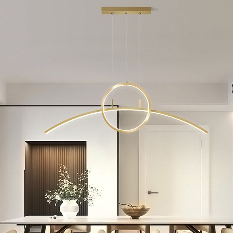 Metal Geometric Chandelier Light Fixtures Contemporary 2 Lights Pendant Light Kit