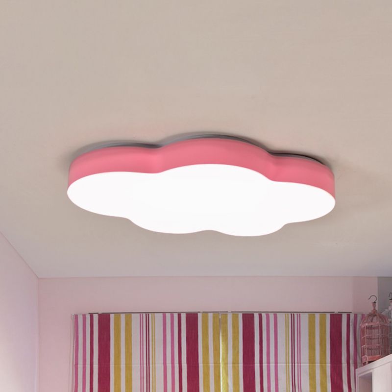 Acrylic Cloud-Shape Ceiling Mounted Fixture Cartoon LED Flushmount Lighting in White/Red/Yellow for Kids Room