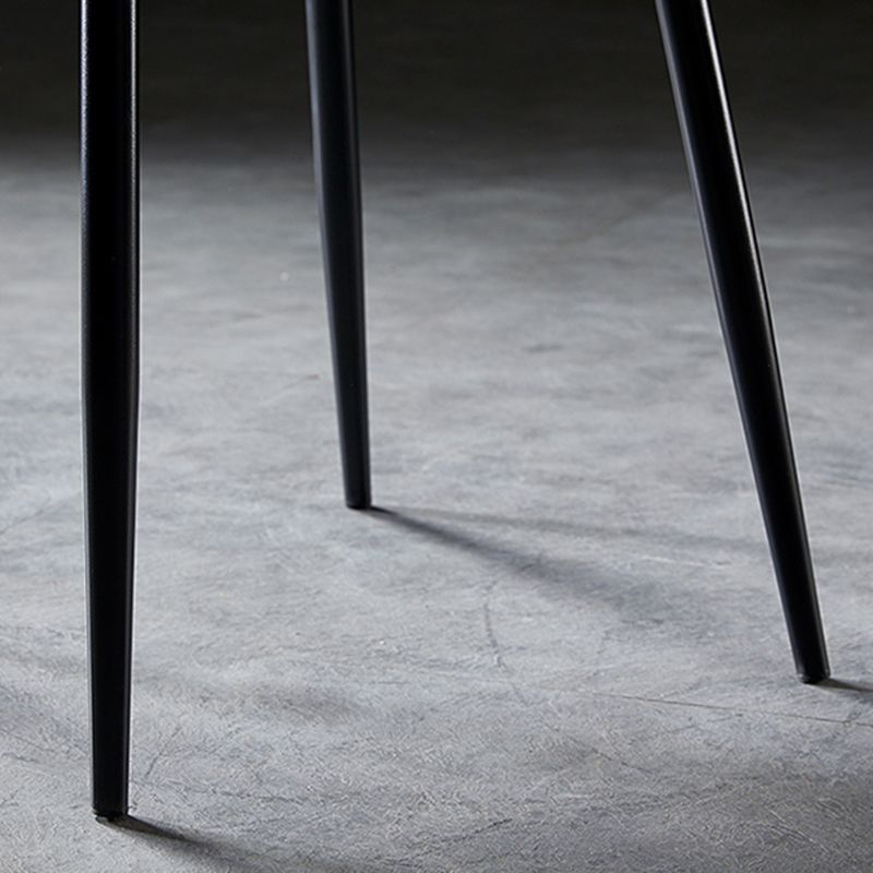 Nordic Style Dining Chairs Armless Side Chairs for Kitchen with Metal Legs