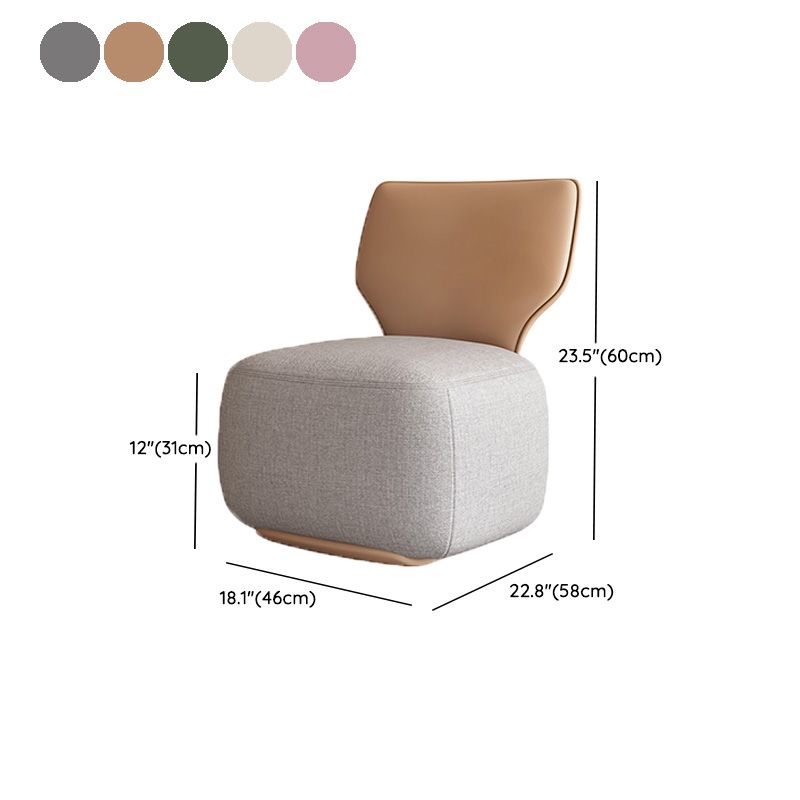 Industrial Upholstered Accent Chair Leather Tight Back Armless Chair