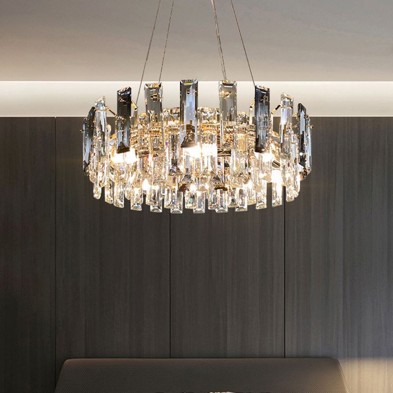 Contemporary Style Geometry Shape Island Lights Crystal Island Lighting in Grey