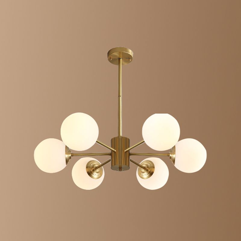 Nordic Glass Chandelier Light Fixtures Restaurant Multi Head Hanging Chandelier