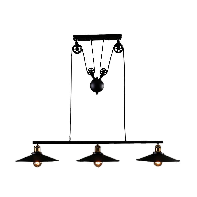 Industrial Style Cone Shape Island Light Metal Chandelier Lamp for Dining Room