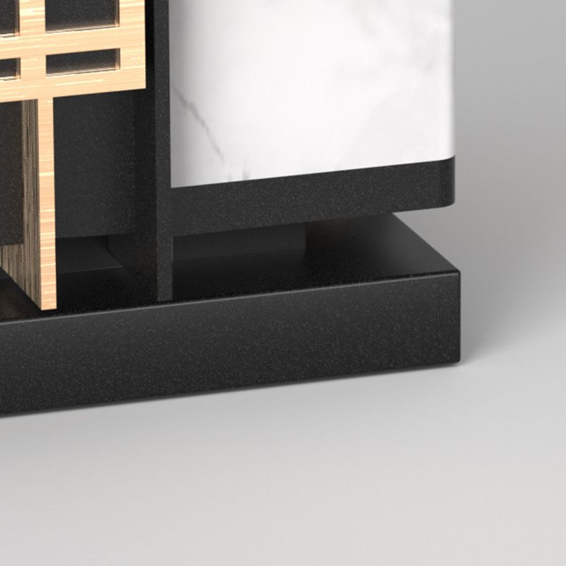 Rectangle Shape Metal Waterproof Pillar Lamp Modern 1 Light Outdoor Light in Black