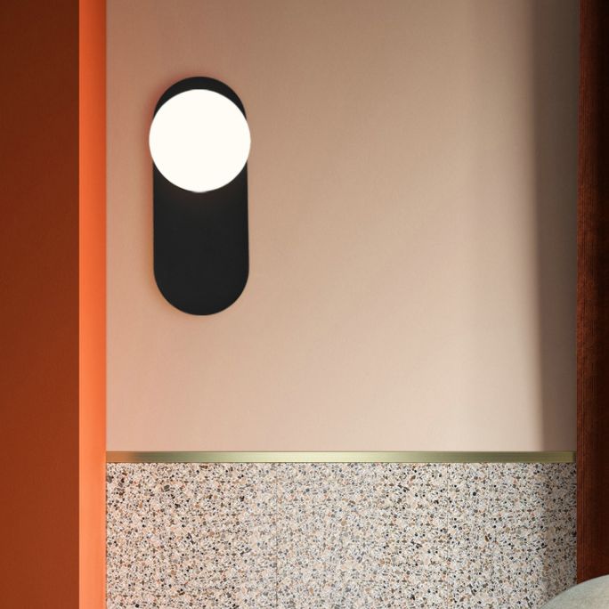 Modern Minimalist Style Spherical Wall Mount Light Fixture 1 Light Sconce Lights with Glass Shade