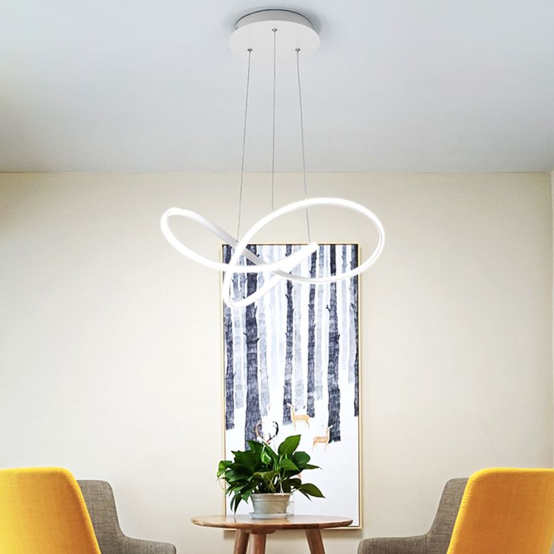 1-Light Metal Linear Chandelier Modern Hanging Pendant Light Fixture