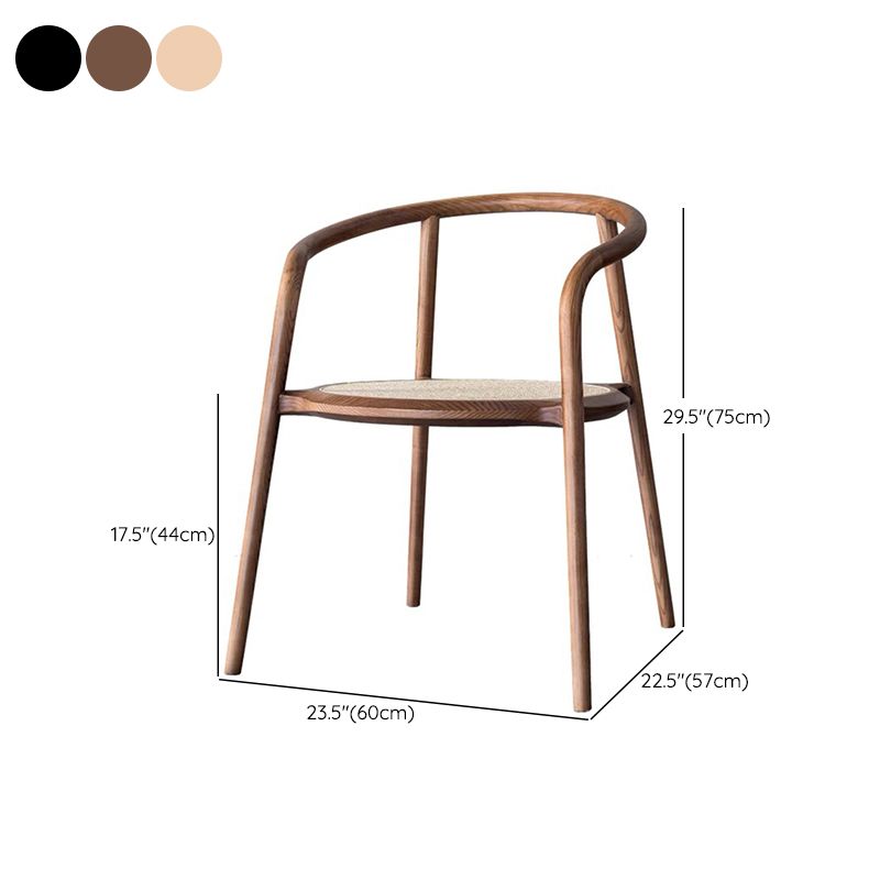 Contemporary Home Arm Chair Open Back Solid Wood Dining Chair