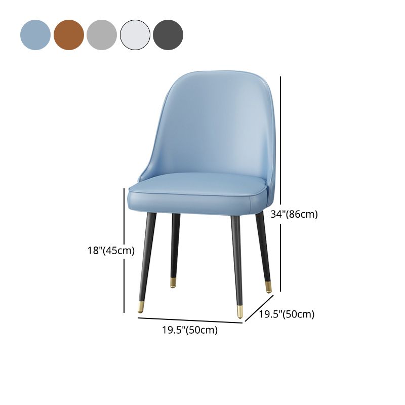 Silla auxiliar de comedor con respaldo sólido y brazo escandinavo Silla auxiliar de comedor de cuero