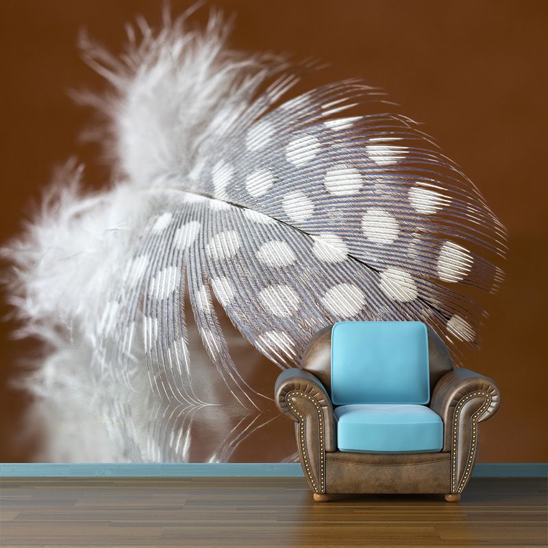Bird Feathers Wall Paper Murals Stain Resistant Wall Decor for Sleeping Room