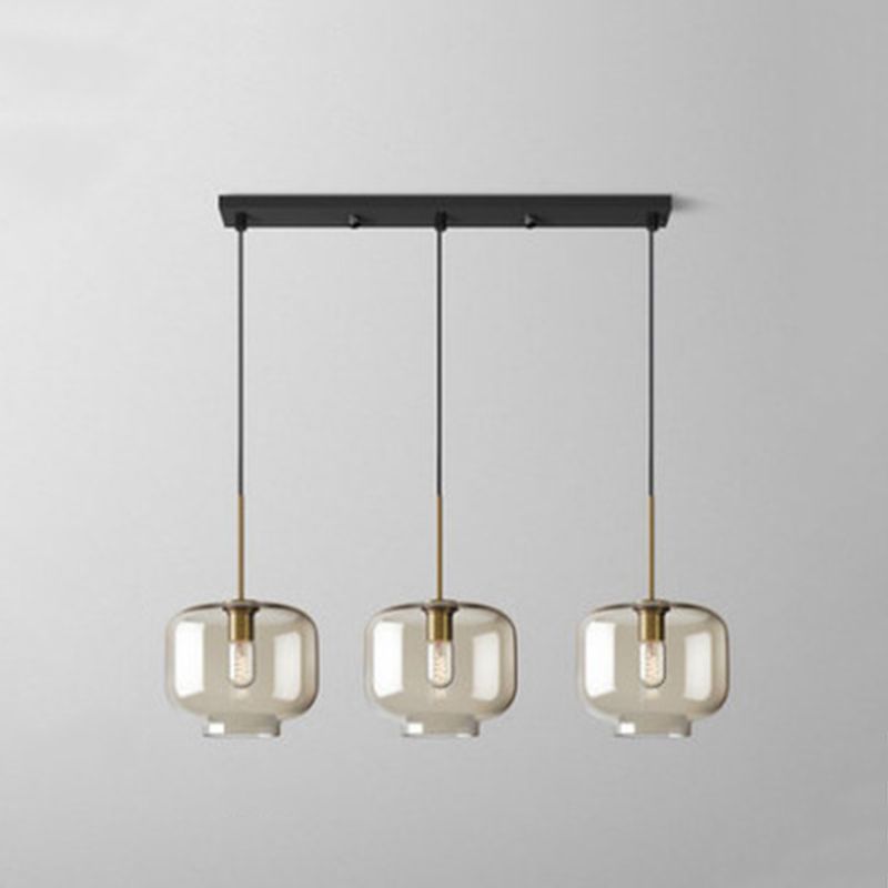 3 Lights Hanging Ceiling Lights Contemporary Glass Hanging Pendant Lights for Restaurant
