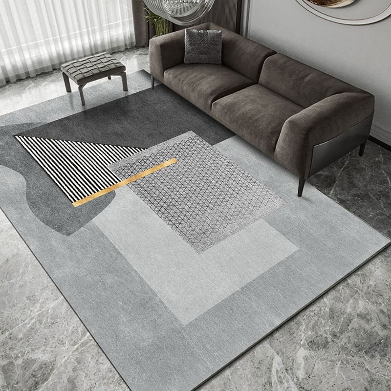 Minimalist Graphic Print Rug Polyester Indoor Rug Stain Resistant Area Carpet for Home Decoration