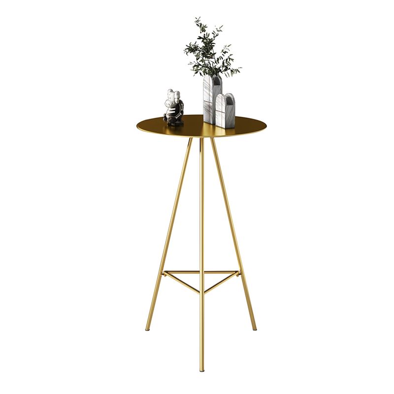 1/3/4 Pieces Industrial Round Bar Table Set Gold Iron Bistro Set with Footrest